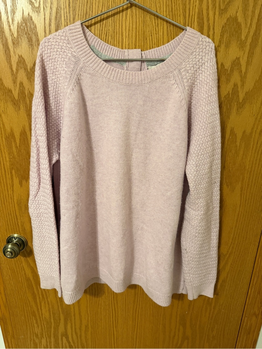 Boden Avery pink button back sweater size Large